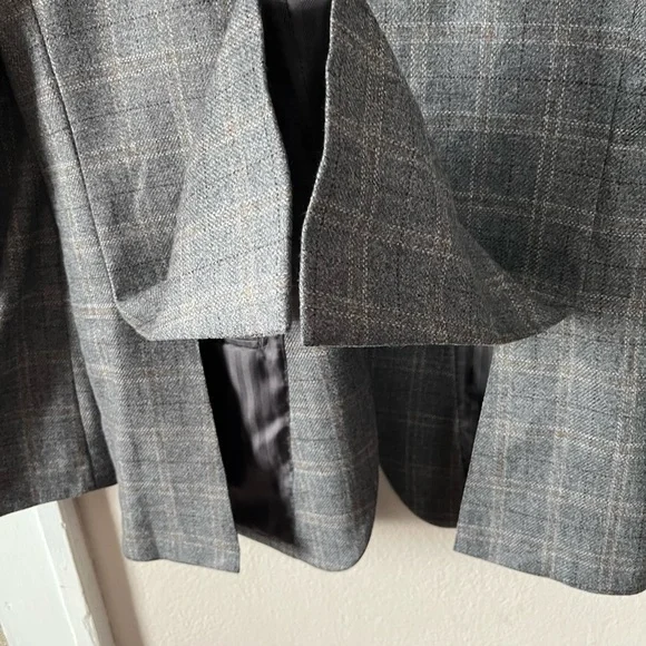 Baroni Menswear Wool 2 Button Gray Checkered Men's Blazer - Picture 16 of 16